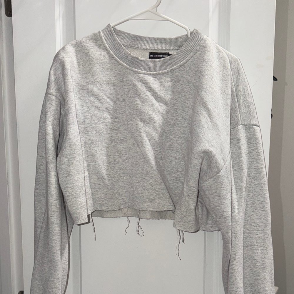 Gray Cropped Sweatshirt